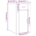 vidaXL Stolová skrinka dymový dub 40x49x75 cm spracované drevo