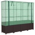 vidaXL Záhon s krytom na skleník ratanový vzhľad 160x40x153 cm