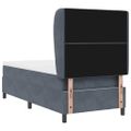 vidaXL Posteľ s pružinovým rámom Tmavo šedá 200 x 90 cm Zamat