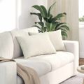vidaXL Vankúše na pohovku 2 pcs Krémová 60 x 40 cm Kordúrová tkanina