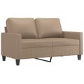 vidaXL 2-miestna pohovka s vankúšmi kapučínová umelá koža