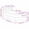 vidaXL Posteľ s pružinovým rámom Krémová 190 x 90 cm látka