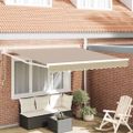 vidaXL Sklopná markíza Béžová 350 x 250 cm Polyester a kov