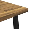 vidaXL 60 x 55 x 75 cm Pevné akáciové drevo Biela a čierna Obdĺžnikový