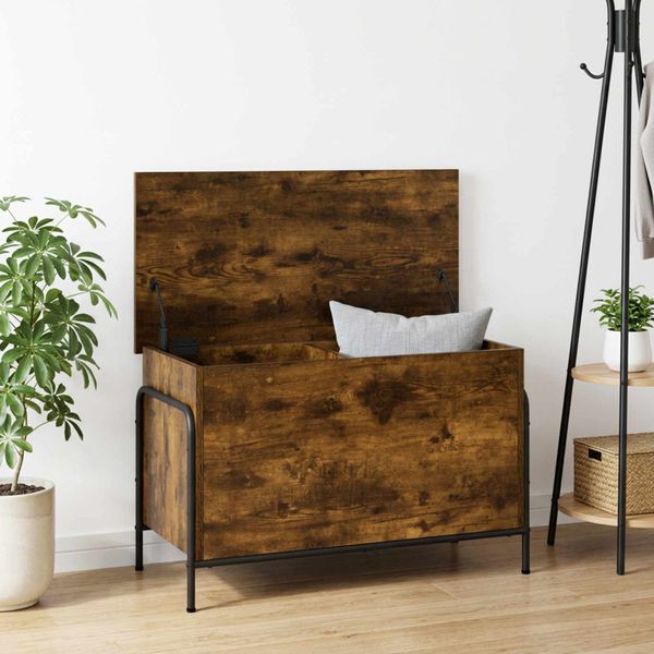 vidaXL Úložná krabica Dymový dub 80 x 40 x 49,5 cm Kompozitné drevo