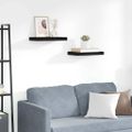 vidaXL Plávajúce nástenné police 2 ks, čierne 40x23,5x3,8 cm, MDF
