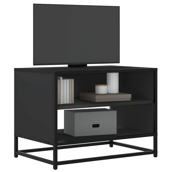 vidaXL TV skrinka čierna 61x40x46 cm kompozitné drevo a kov