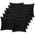 vidaXL Poťah na podložku 12 pcs HEERLEN Čierna 40 x 40 cm Flanel