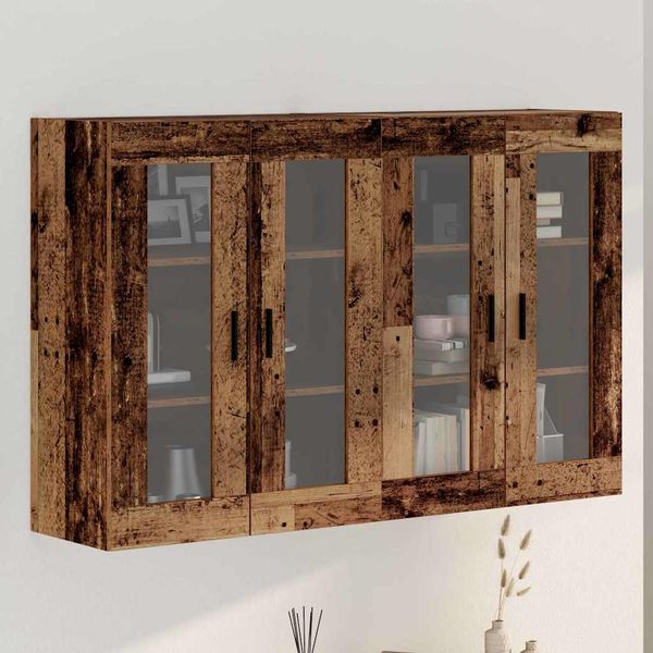 vidaXL Závesné skrinky 2 pcs Staré drevo 69,5 x 34 x 90 cm