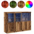 vidaXL LED komoda Staré drevo 142,5 x 37 x 100 cm Kompozitné drevo