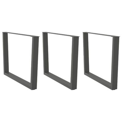 vidaXL Nohy k jedálenskému stolu v tvare V, 3 ks, antracitové, 100 x (72-73,3) cm, oceľ