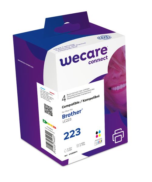 WECARE ARMOR ink sada kompatibilná s BROTHER LC-223 VAL BP, čierna/CMY