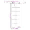 vidaXL Posuvné dvere s kovaním čierne 90x205 cm ESG sklo
