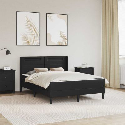 vidaXL Rám postele s matracom Čierna 120 x 190 cm Umelá koža