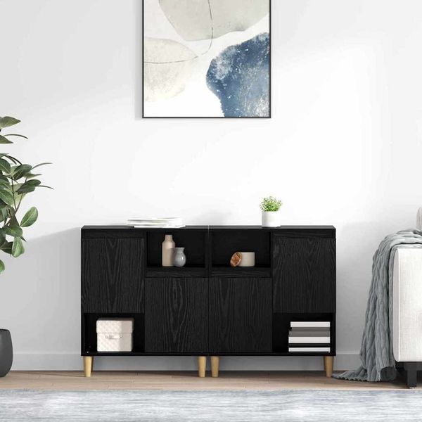 vidaXL Komody 2 pcs Čierny dub 60 x 35 x 70 cm Kompozitné drevo