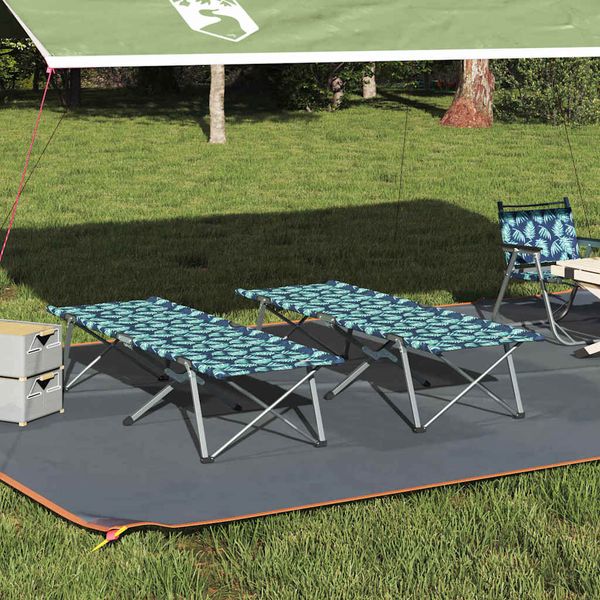 vidaXL Skladacia kempingová posteľ 2 pcs Les 194 x 62,5 x 42,5 cm