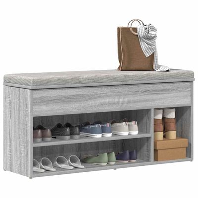 vidaXL lavica na topánky šedá Sonoma 102x30,5x45 cm Engineered Wood