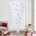vidaXL Umelý vianočný stromček s 300 LED-i Biela 240 cm PVC a oceľ