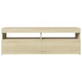 vidaXL TV skrinka s LED svetlami dub sonoma 120x35x40 cm