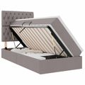 vidaXL LED úložná posteľ s matracom Sivohnedá 100 x 200 cm Látka