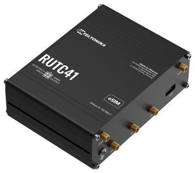 Teltonika RUTC41 průmyslový router   4x LAN, 1x WAN, 4G/LTE, Dual SIM + eSIM, WiFi 6 Router, 4G LTE Cat 4, Wi-Fi 6 dual-band, Docker, 5× GigE, 1 GB RAM, 8 GB flash, I/O, -40 až +75 °C, RMS kompatibilní
