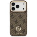Púzdro Guess 4G Strass Logo & Big Strap Metal Buttons MagSafe pre iPhone 17 Pro hnedé