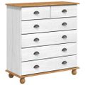 vidaXL Komoda ASKIM Biela 91 x 40 x 95,5 cm Masívne borovicové drevo