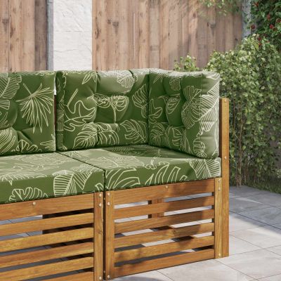 vidaXL Vankúš na vonkajšiu pohovku 3 pcs Design s listami Polyester