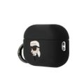 Púzdro Karl Lagerfeld pre Airpods Pro 2 KLAP2RUNIKK čierna 3D Silikón NFT Karl