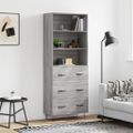 vidaXL Vysoká skrinka sivý dub sonoma 69,5x34x180 cm spracované drevo