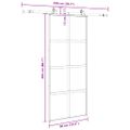 vidaXL Posuvné dvere s kovaním čierne 90x205 cm tvrdené sklo