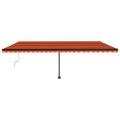 vidaXL Samostatne stojaca automatická markíza 600x350cm oranžovo-hnedá