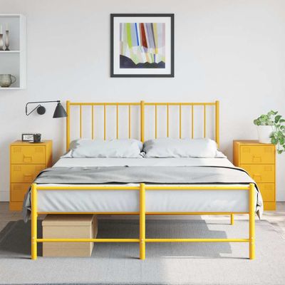 vidaXL Nočné stolíky 2 ks horčicovo-žlté 34,5x39x62 cm oceľ