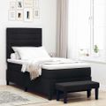 vidaXL Posteľ s pružinovým rámom s vankúšom Čierna 90 x 200 cm látka