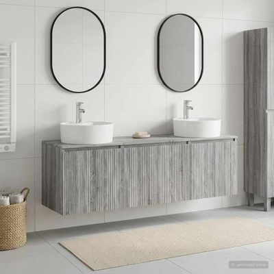 vidaXL Set kabinetov do kúpeľne 3 ks Sivý Sonoma 49,5 x 44,5 x 65 cm