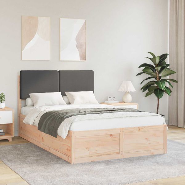 vidaXL Rám postele s čalúneným čelom Tmavo šedá 120 x 200 cm