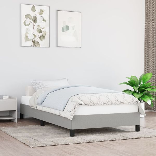 vidaXL Posteľ bez matraca bledosivý 90x200 cm látka