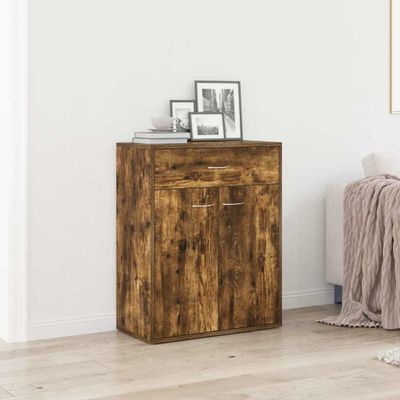 vidaXL Komoda dymový dub 60x30x75 cm spracované drevo