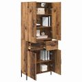 vidaXL Highboard Staré drevo 69,5 x 34 x 180 cm Kompozitné drevo