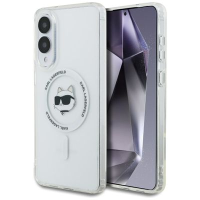 Púzdro Karl Lagerfeld na Samsung Galaxy S25 Edge HC MAGSAFE IML METAL CHOUPETTE HEAD biela