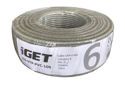 Sieťový kábel iGET CAT6 UTP PVC Eca 100m/cievka