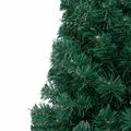 vidaXL Osvetlený umelý polovičný vianočný stromček+gule, zelený 120 cm