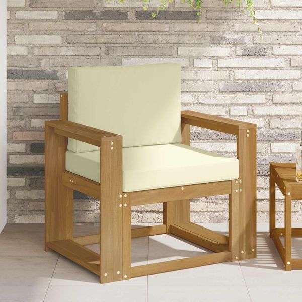 vidaXL 2 Kus Záhradná súprava gaučov Polyester Biela a krémová