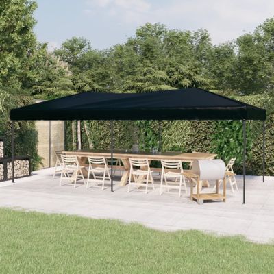 vidaXL Skladací párty stan čierny 3x6 m