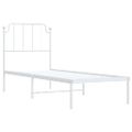 vidaXL Kovový rám postele s čelom biely 80x200 cm