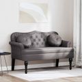 vidaXL Chesterfield lavica Sivá 120,5 x 65 x 75 cm Umelá koža