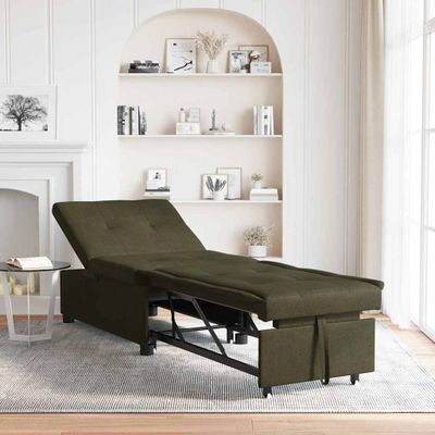 vidaXL Rozkladacia posteľ Armádna zelená 194 x 67 x 82 cm Huahua látka