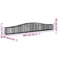 vidaXL Oblúkový gabionový kôš 15 ks 400x30x40/60 cm pozinkované železo