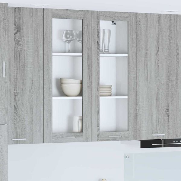 vidaXL Závesná skrinka Sivý Sonoma 80 x 31 x 100 cm Kompozitné drevo