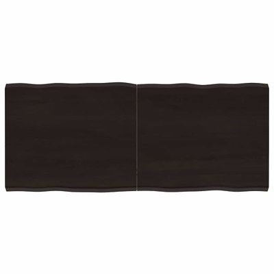 vidaXL Stolová doska tmavohnedá 120x50x(2-4)cm ošetrený masív hrany